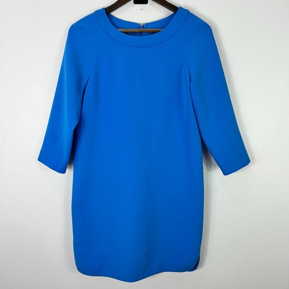 J.Crew Collection Shift‎ Dress Blue Size 4 Minimalist Elegant Quiet Luxury - Picture 1 of 6